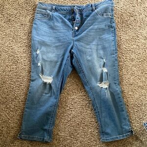 George Jean Capri Jeans Distressed